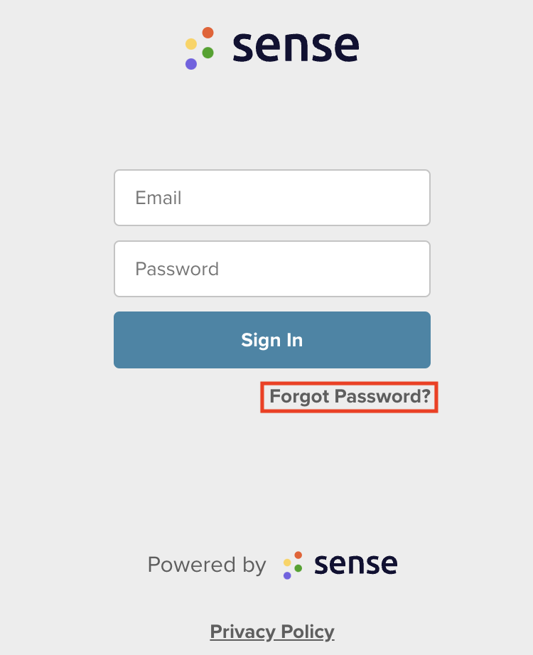 Password Reset – SenseHQ